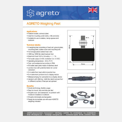 Datasheet Agreto scale kit with weighing feet